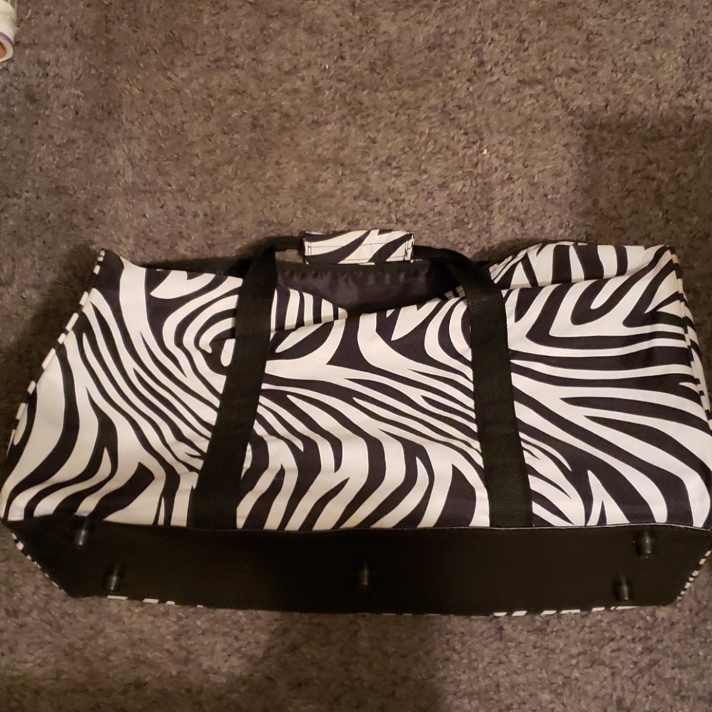 Zebra print duffle bag